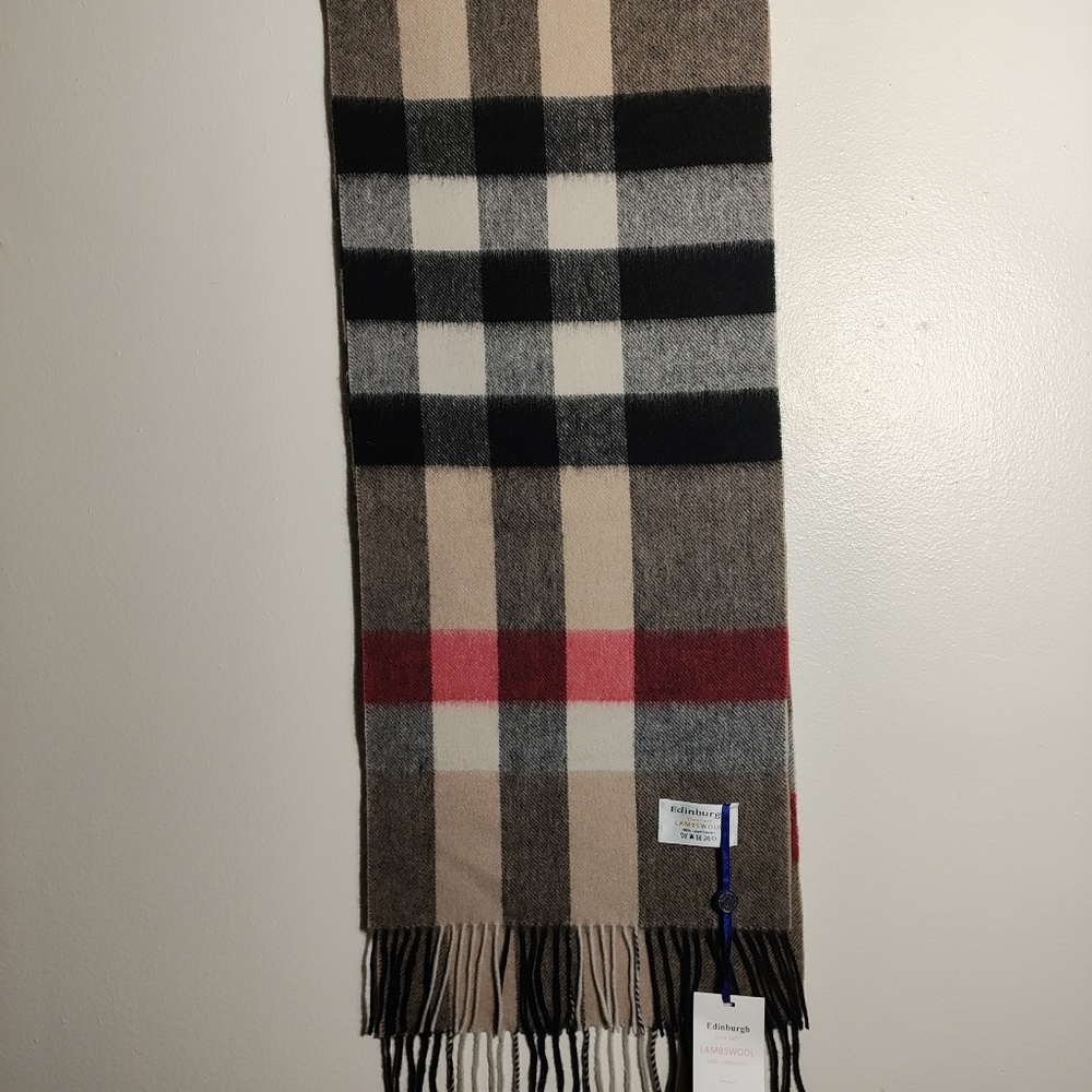 Edinburgh Scotland 100% Lambswool Tartan Unisex Plaid Scarf